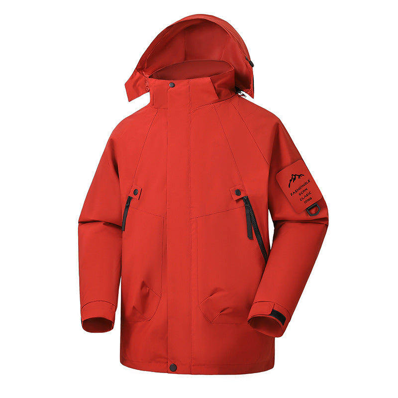 Herren Wasserdichte Softshell-Outdoorjacke mit verstellbarer Kapuze und versiegelten Nähten Nord Taschen