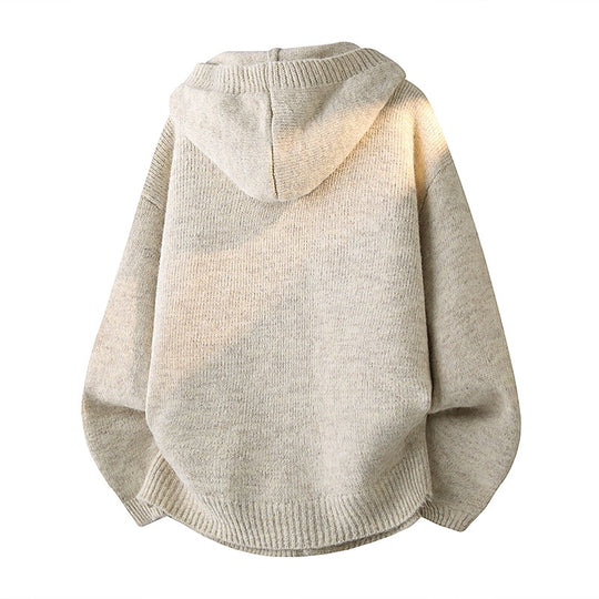 Herren Oversize-Strickcardigan mit Schalkragen, Knopfleiste und Eingrifftaschen Nord Taschen