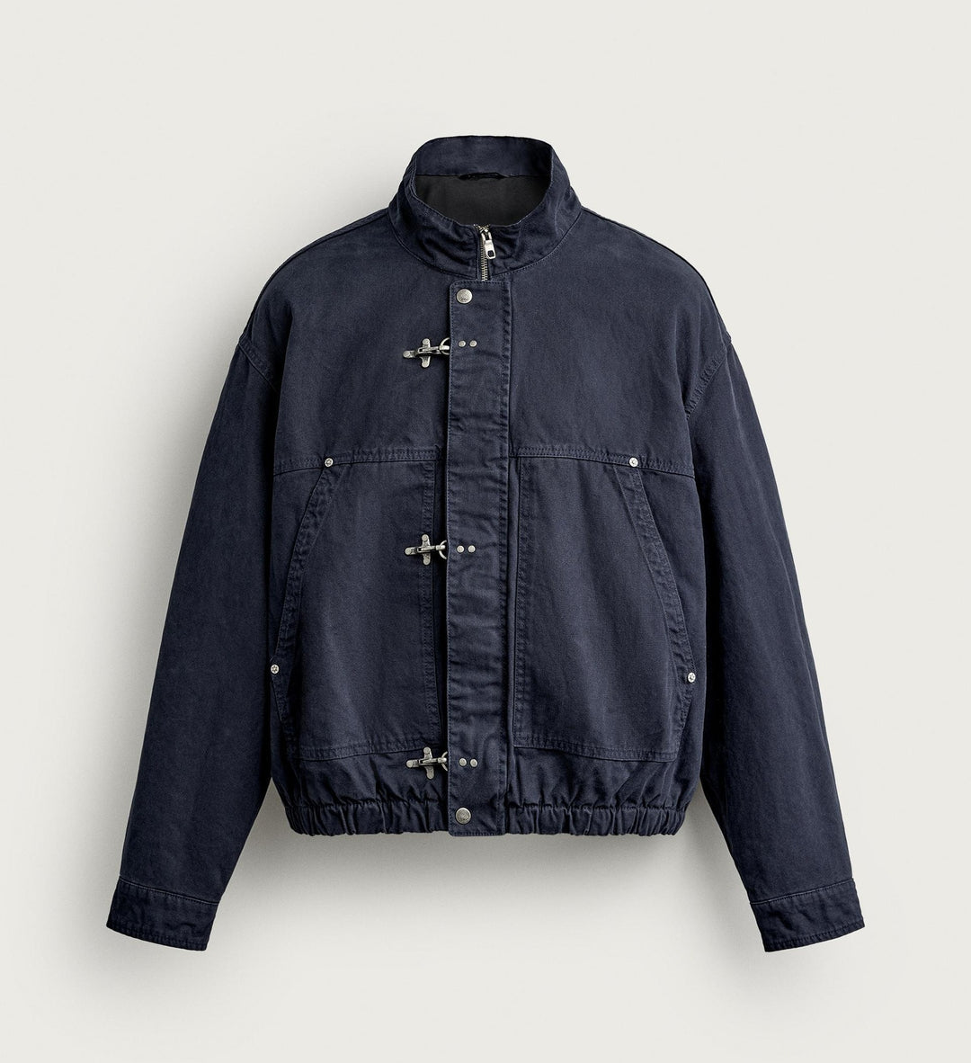 Herren Leichte Oversized Fieldjacke mit Stehkragen und Knebelverschlüssen Nord Taschen