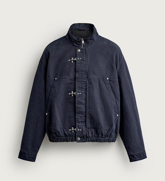 Herren Leichte Oversized Fieldjacke mit Stehkragen und Knebelverschlüssen Nord Taschen