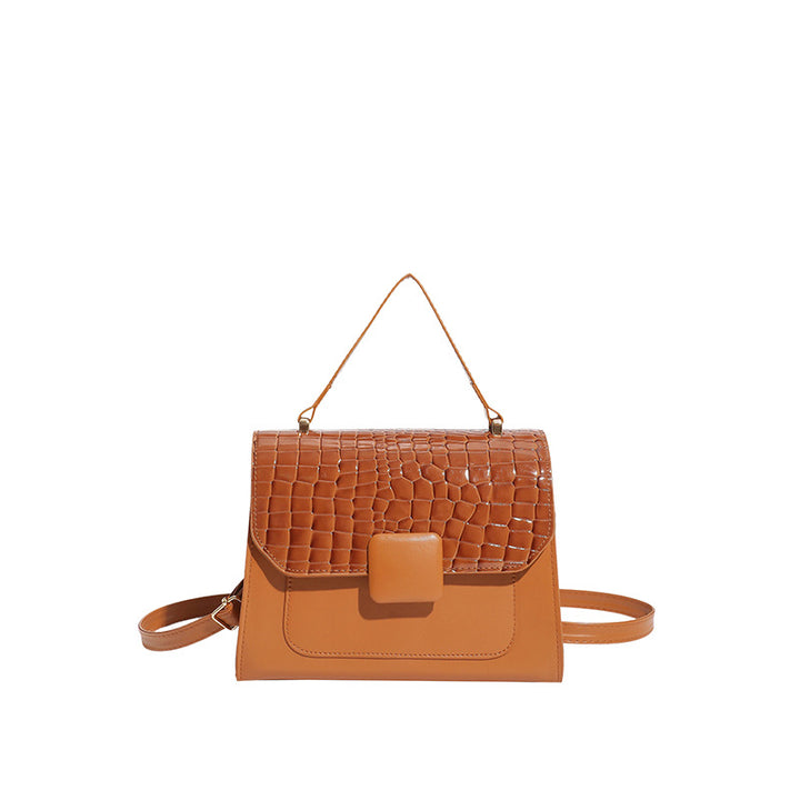Damen elegante Lackleder-Handtasche mit Kroko-Prägung Nord Taschen