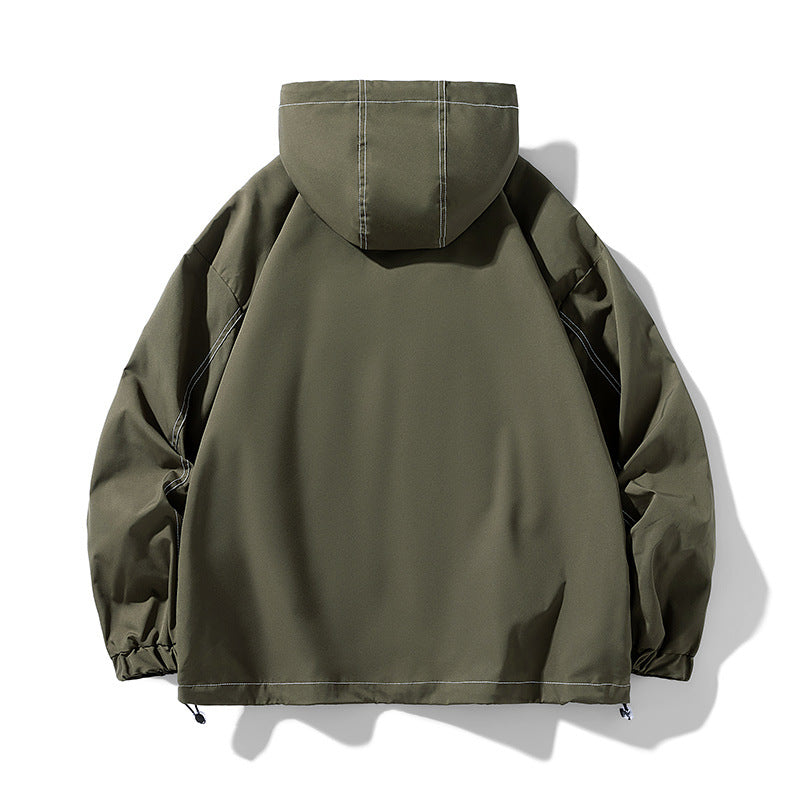 Herren Oversize-Softshell-Jacke mit Kapuze, wasserabweisender Oberfläche & kontrastierenden Nahtdetails Nord Taschen