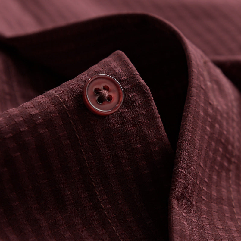 Herren Struktur-Overshirt aus atmungsaktivem Baumwollmix mit feinem Streifenrelief und Brusttasche Nord Taschen