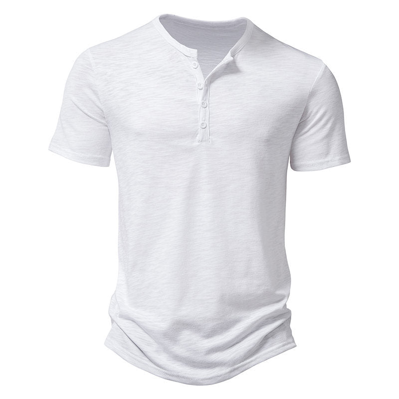 Herren Kurzarm-Henley-Shirt mit klassischem Knopfdesign