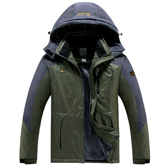 Herren Wasserdichte gefütterte Outdoor-Skijacke mit abnehmbarer Kapuze und Thermofutter Nord Taschen