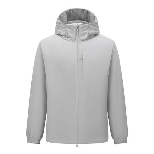 Herren Leichte wasserdichte Softshell-Regenjacke mit Kapuze und versteckter Brusttasche Nord Taschen
