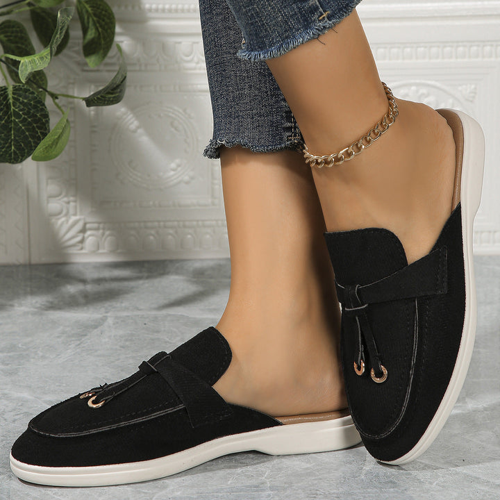 Damen Mokassin-Pantoletten mit elegantem Design und hochwertiger Oberflächenstruktur