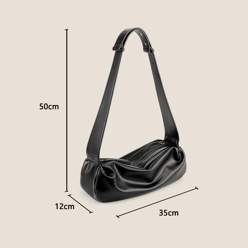 Damen Umhängetasche mit einzigartigem Faltendesign und verstellbarem Gurt Nord Taschen