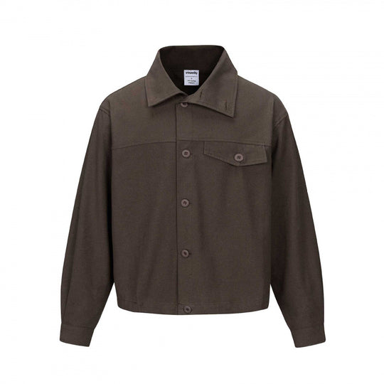 Unisex Kurz geschnittene Boxy-Hemdjacke mit Brustpatte und klarer Knopfleiste Nord Taschen