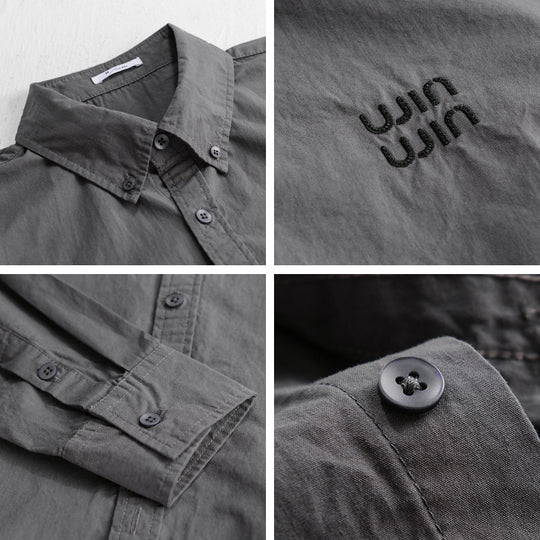 Herren Baumwoll-Overshirt-Hemdjacke mit dezenter Logo-Stickerei und entspanntem Schnitt Nord Taschen