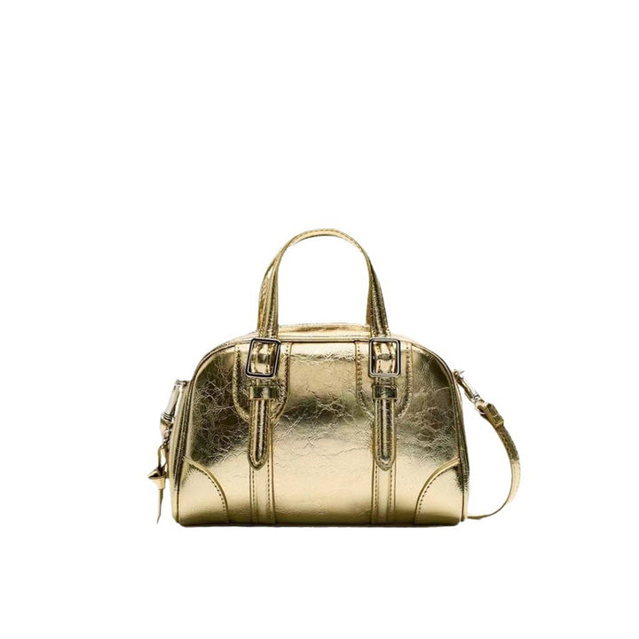 Damen Handtasche mit verstellbarem Schulterriemen und elegantem Hochglanzfinish Nord Taschen