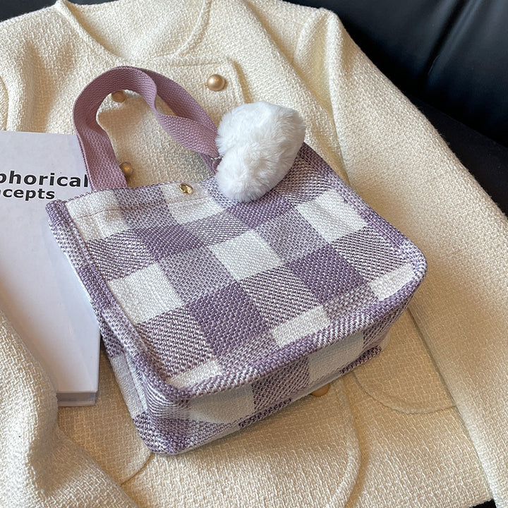 Damen modische Baumwolltasche im trendigen Karo-Design Nord Taschen