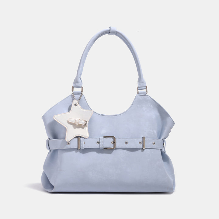 Damen oversized Shopper-Tasche mit abnehmbarer Gurte und trendigem Sternanhänger Nord Taschen