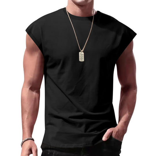 Herren nan lockeres ärmelloses Muskelshirt aus Baumwolljersey mit überschnittener Schulterpartie Nord Taschen