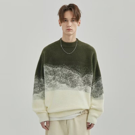 Herren Modischer Grobstrickpullover mit Farbverlauf Nord Taschen