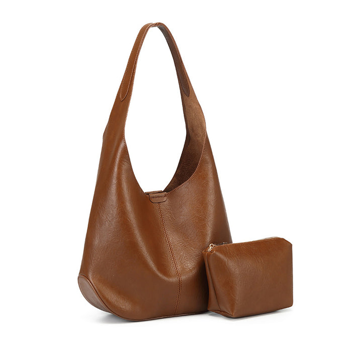 Damen Hobo-Tasche aus hochwertigem Leder mit abnehmbarem Kosmetiktäschchen Nord Taschen