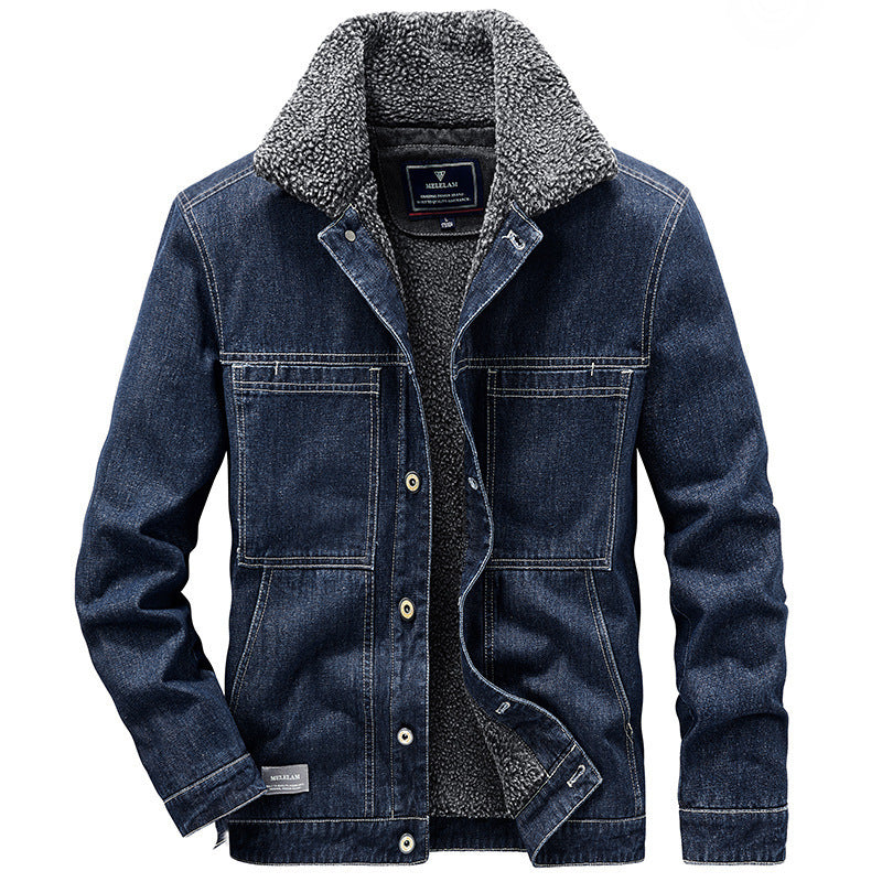 Herren Sherpa-gefütterte Denimjacke im Worker-Style Nord Taschen