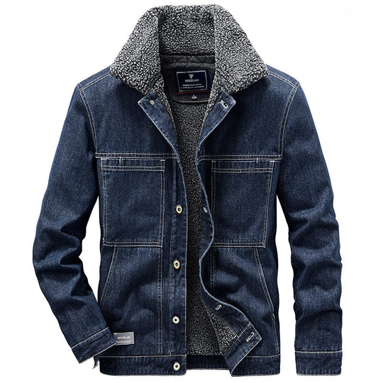 Herren Sherpa-gefütterte Denimjacke im Worker-Style Nord Taschen
