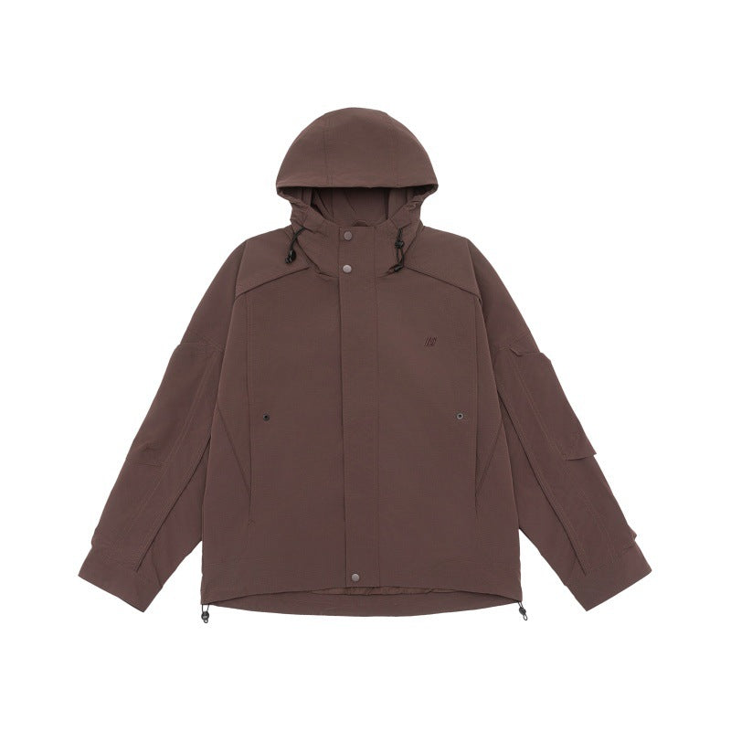 Unisex Technische Kapuzen‑Fieldjacke im Boxy‑Cut mit verdeckter Front und Multifunktions‑Taschen Nord Taschen