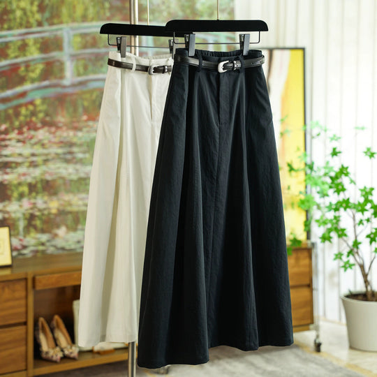 Damen Eleganter Maxirock mit Taillengürtel Nord Taschen