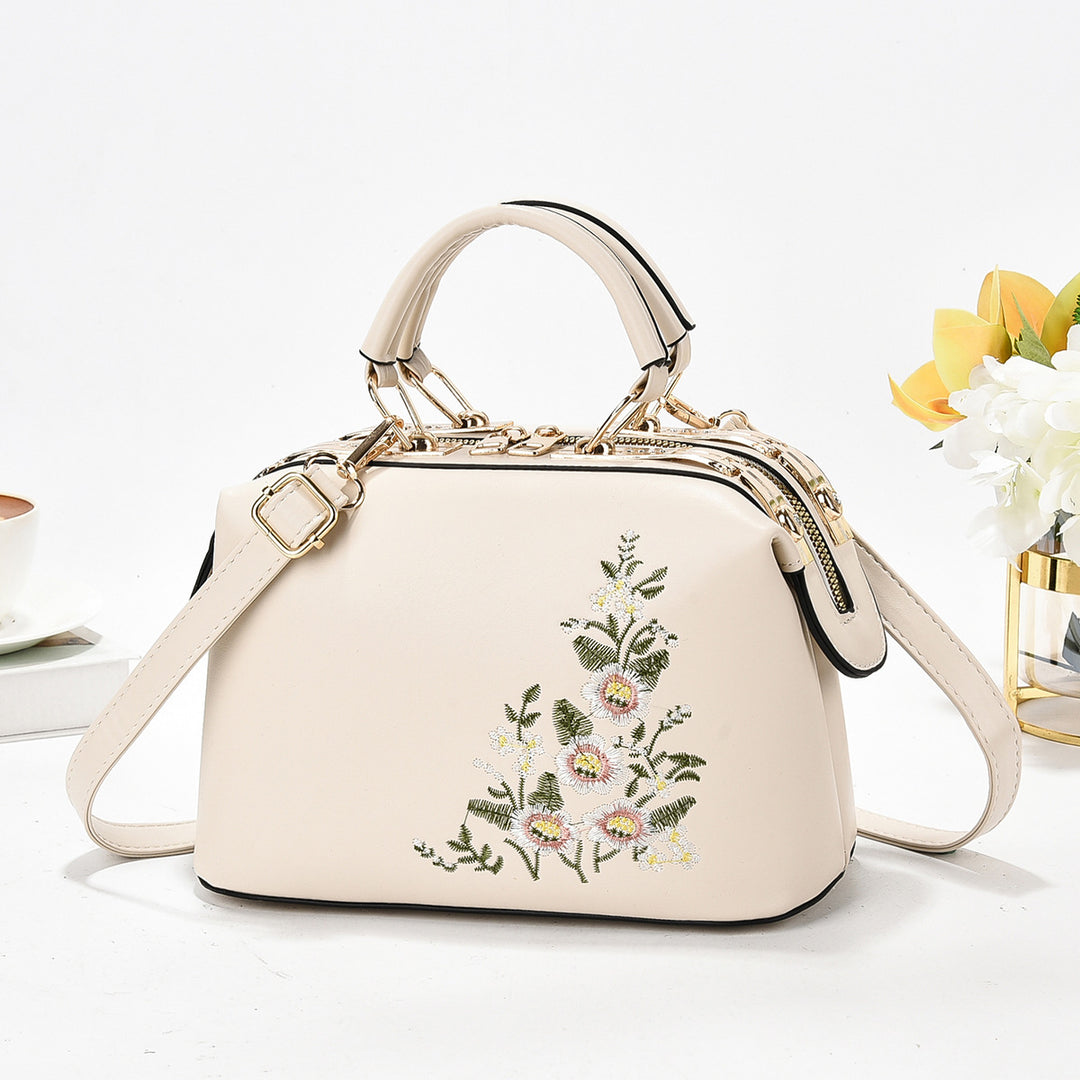 Damen elegante Handtasche mit floraler Stickerei Nord Taschen