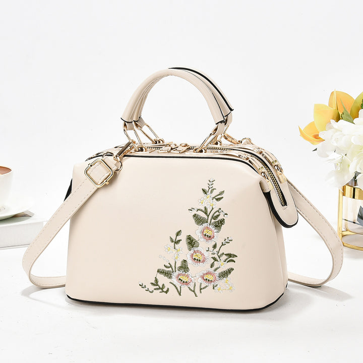 Damen elegante Handtasche mit floraler Stickerei Nord Taschen