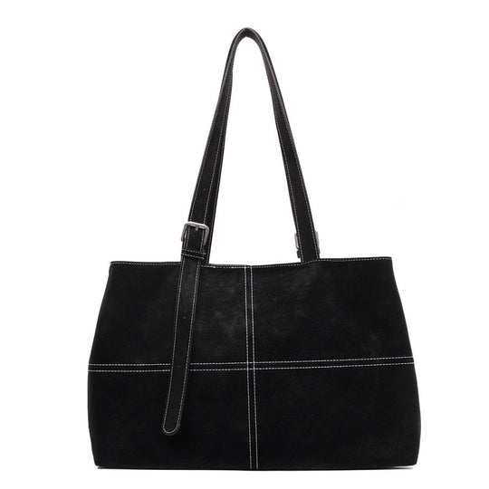 Damen elegante Schultertasche aus weichem Wildleder mit praktischen Innenfächern Nord Taschen