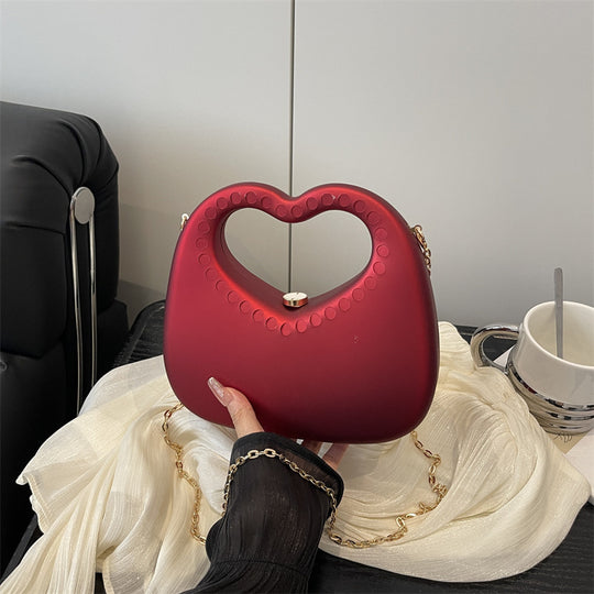 Damen Herzform Clutch mit Kettenriemen Nord Taschen