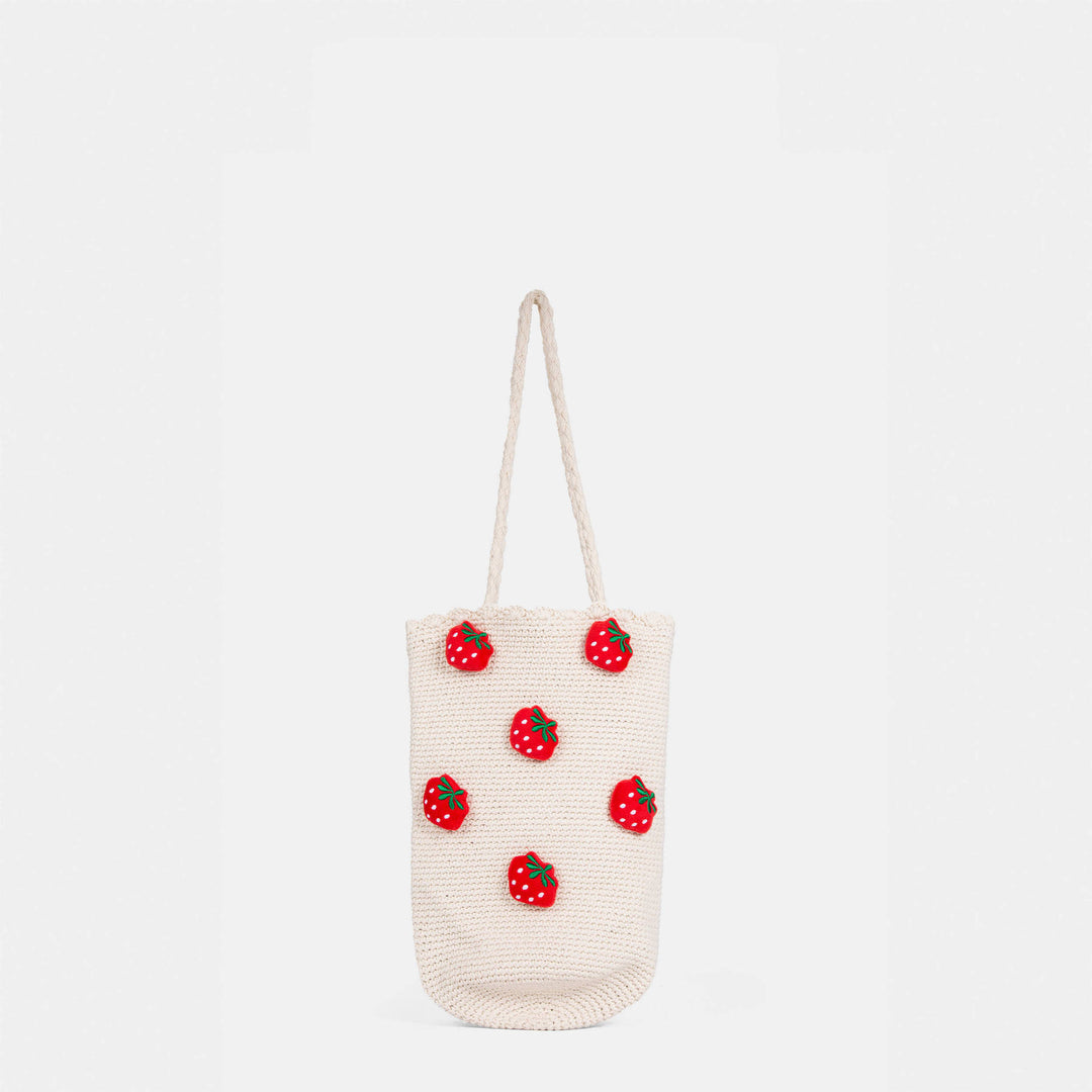 Damenhandtasche aus natürlichen Materialien mit fröhlichem Kirschdesign Nord Taschen