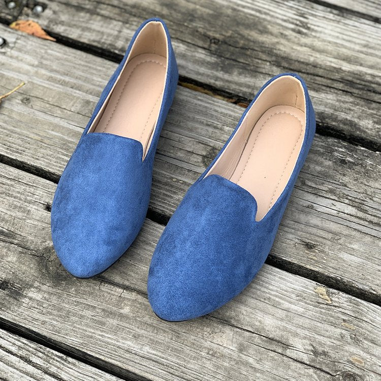 Damen flache Ballerinas aus hochwertigem Wildleder mit elastischem Einstieg und rutschfester Sohle - Vittorelli