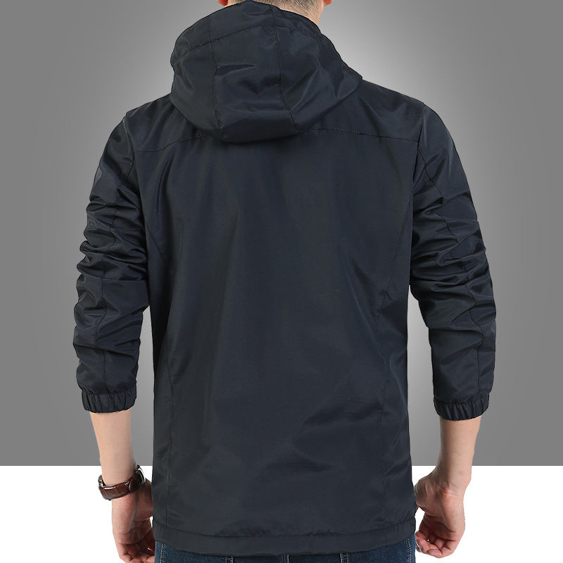 Herren leichter Funktions-Kapuzenblouson mit winddichter Shell, verdecktem Reißverschluss und Multi-Taschen Nord Taschen