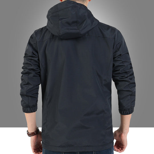 Herren leichter Funktions-Kapuzenblouson mit winddichter Shell, verdecktem Reißverschluss und Multi-Taschen Nord Taschen