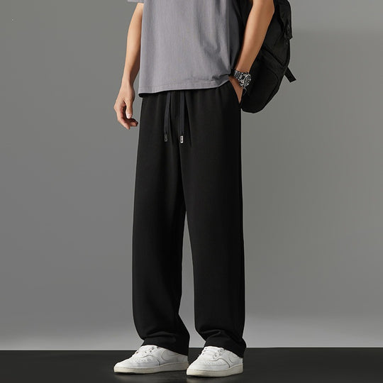 Herren weite Relaxed-Jogginghose aus French-Terry mit Kordelzug, elastischem Bund & geradem Bein Nord Taschen