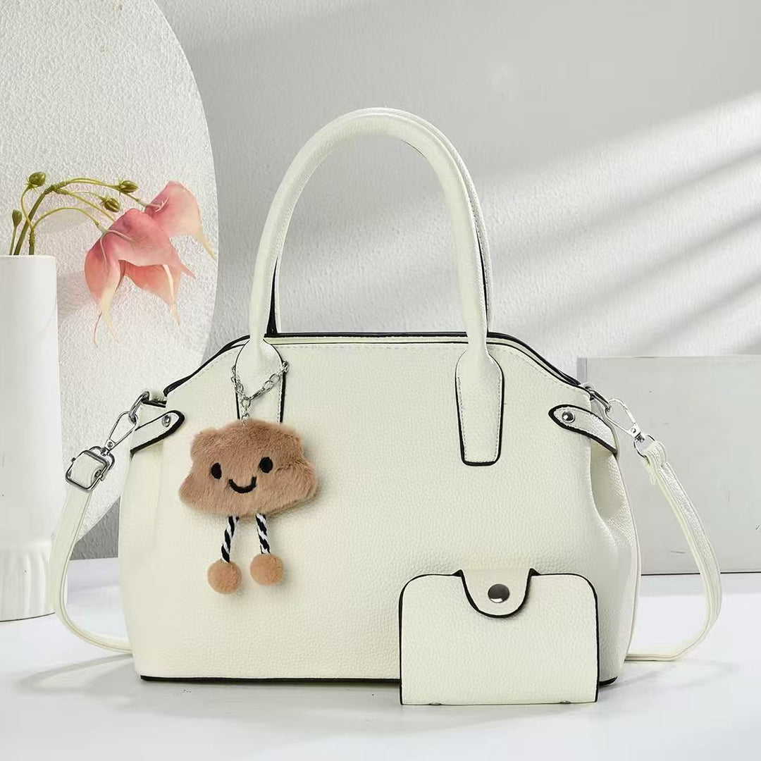 Damen modische Handtasche mit abnehmbarem Zubehör und kreativem Anhänger Nord Taschen