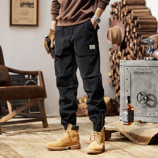 Herren Canvas‑Utility‑Jogger mit verstärkten Kniepaneelen, Klapptaschen und elastischem Knöchelsaum Nord Taschen