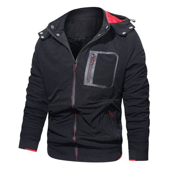 Herren Softshell-Hoodiejacke mit wasserdichten Reißverschlusstaschen und fleecegefüttertem Kragen Nord Taschen