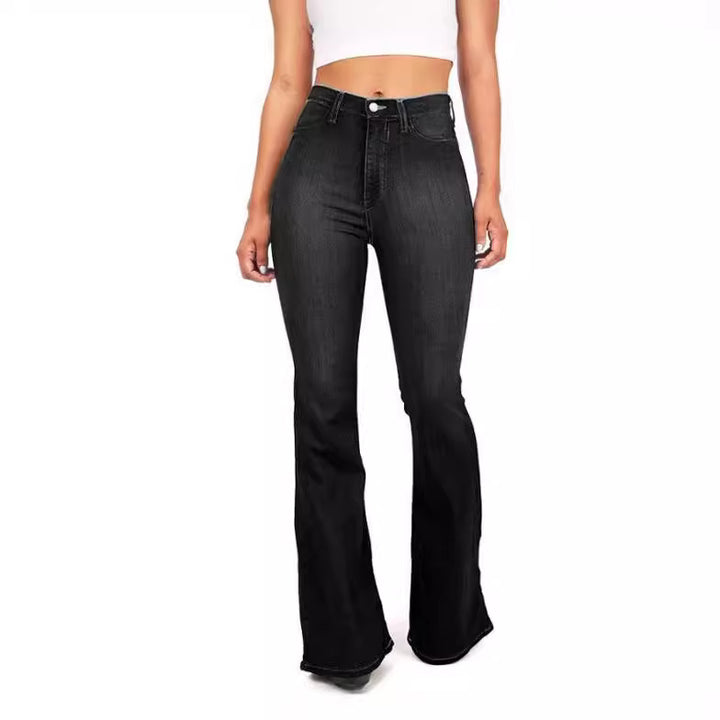 Damen Jeans mit hohem Bund und leichtem Schlag Nord Taschen