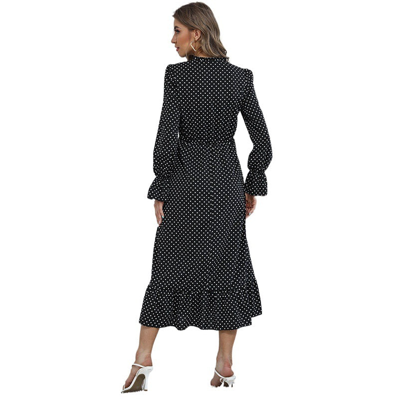 Damen Elegantes Midikleid mit Punktmuster Nord Taschen
