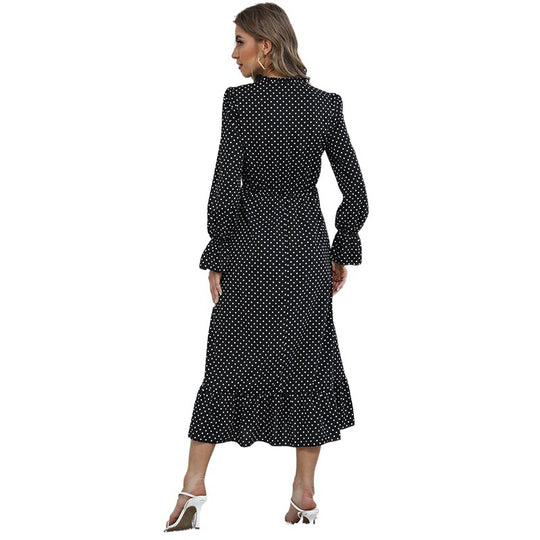 Damen Elegantes Midikleid mit Punktmuster Nord Taschen