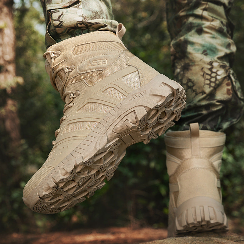 Herren hochgeschnittene Tactical Boots mit strapazierfähigem Obermaterial und rutschfester Sohle
