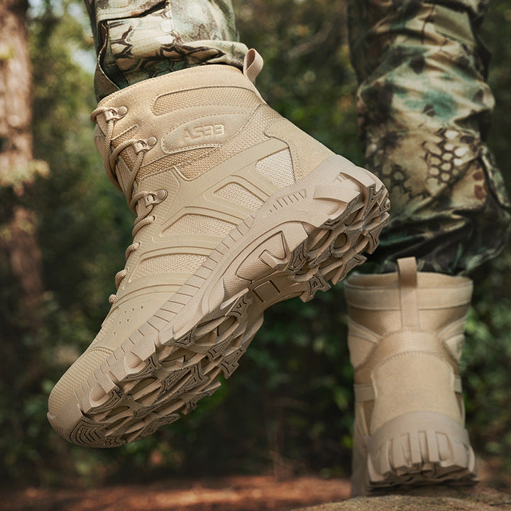 Herren hochgeschnittene Tactical Boots mit strapazierfähigem Obermaterial und rutschfester Sohle