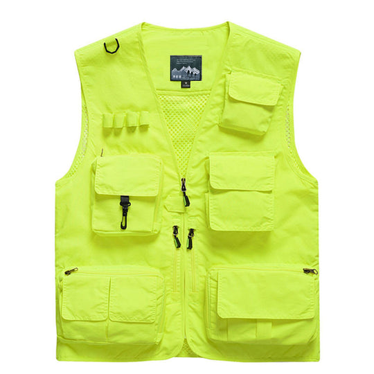 Herren Multifunktionale Outdoor‑Utilityweste mit Mesh‑Rücken, Mehrfach‑Fronttaschen und durchgehendem Reißverschluss Nord Taschen