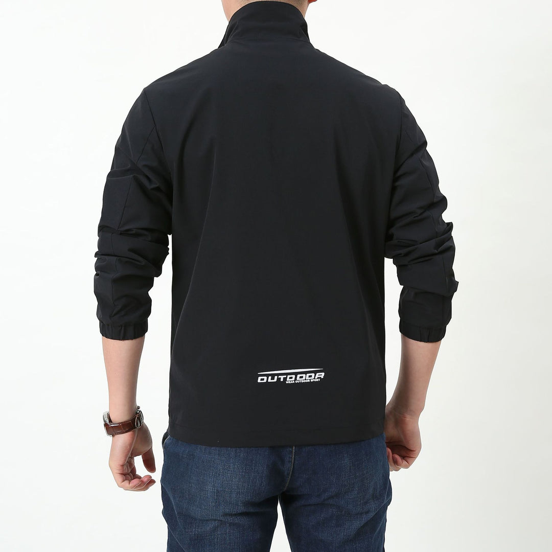 Herren Leichte winddichte Reißverschluss‑Blousonjacke mit Stehkragen und elastischen Bündchen Nord Taschen