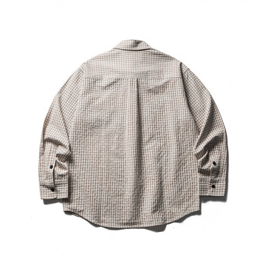Herren Boxy-Overshirt aus leichter Baumwollmischung mit feinem Karomuster und Brustklappentaschen Nord Taschen