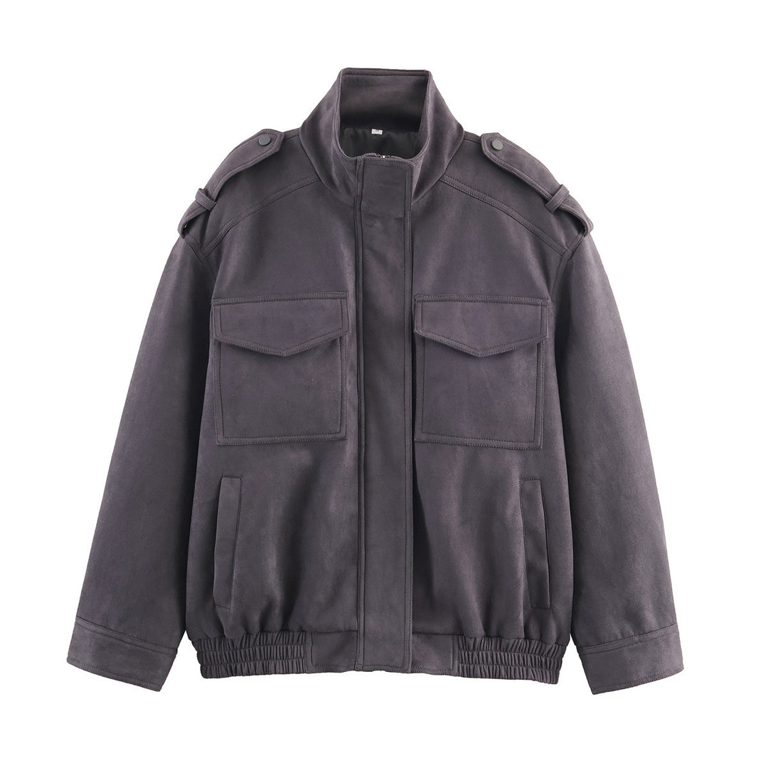 Damen Utility-Fieldjacke mit Stehkragen, Epauletten und elastischem Saum Nord Taschen