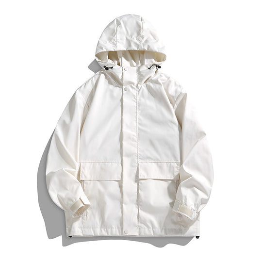 Unisex Wasserdichte Kapuzen-Übergangsjacke mit verstellbarer Kapuze & Utility-Taschen Nord Taschen