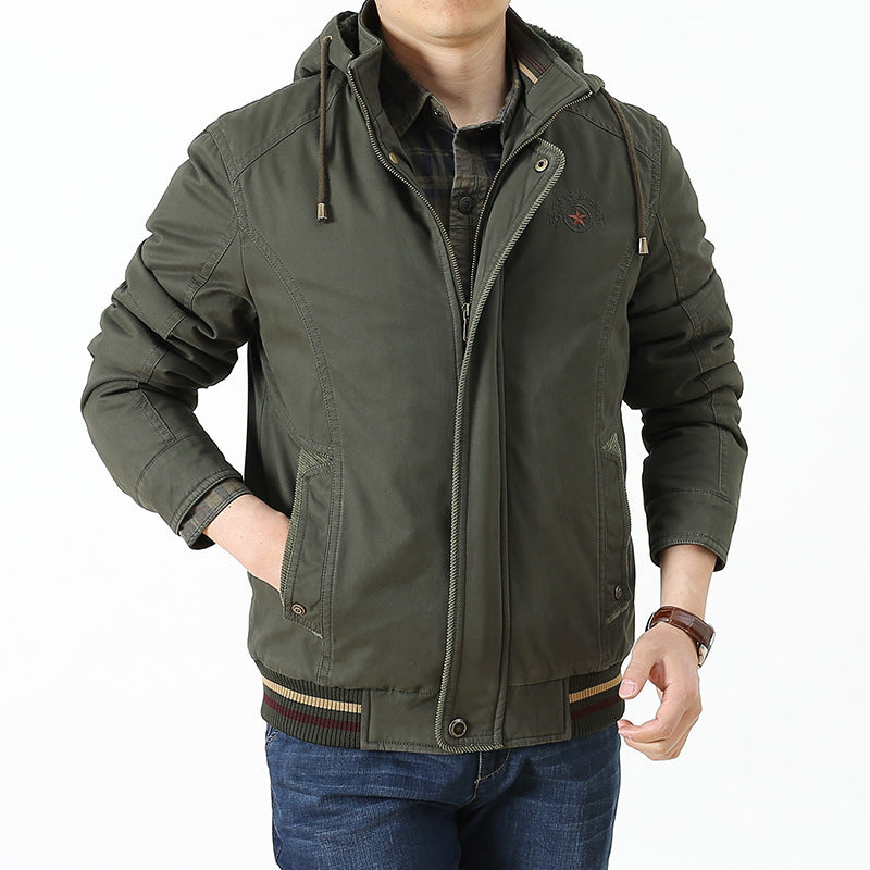 Herren Utility-Kapuzenjacke im Field-Parka-Stil mit Thermofutter und Multifunktions-Taschen Nord Taschen