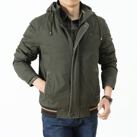 Herren Utility-Kapuzenjacke im Field-Parka-Stil mit Thermofutter und Multifunktions-Taschen Nord Taschen
