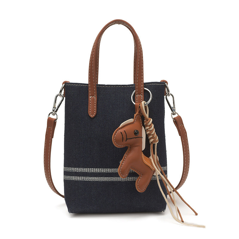 Damen Mini-Shopper-Tasche mit niedlichem Tieranhänger Nord Taschen