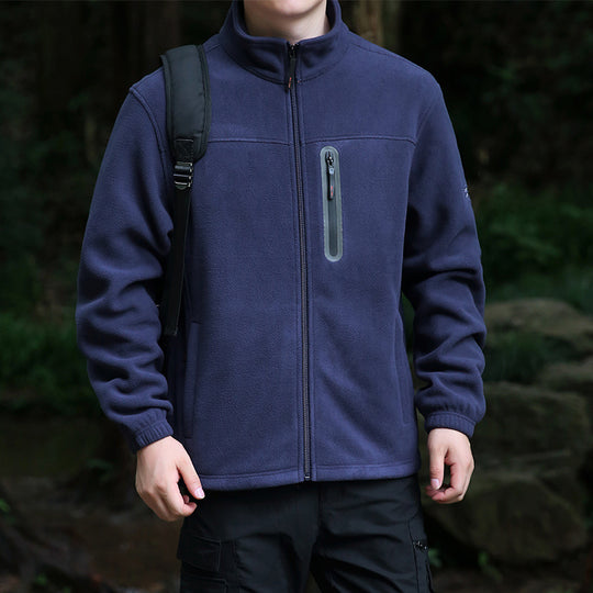 Herren Atmungsaktive Microfleecejacke mit wasserabweisender Brustreißverschluss-Leiste und Stehkragen Nord Taschen